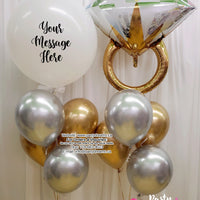 Engagement Sparkle ~ Personalized Round Balloon Bouquet #399