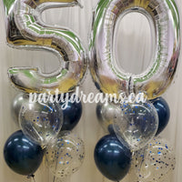Sapphire Sparkle ~ Jumbo Number Birthday Balloon Bouquet Set #128