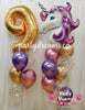 Shimmery Unicorn ~ Jumbo Number Birthday Balloon Bouquet Set #168