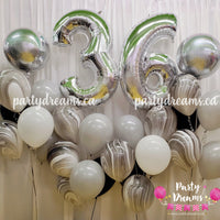 Classic B&W ~ Jumbo Number Birthday Balloon Set #MB1