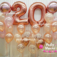 Fabulous Birthday ~ Rose Gold Jumbo Number Birthday Balloon Bouquet Set #105