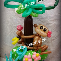 Monkey with Palm Tree Balloon Sculpture (Medium) #AM1