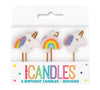 Unicorn And Rainbow Pick Candles