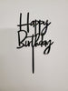 Black Happy Birthday Cake Topper