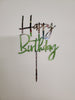 Silver Happy Birthday Cake Topper
