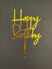 Gold Happy Birthday Cake Topper