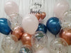 Romantic Navy Rose ~ Bespoke Bubble Balloon Bouquet Set #406