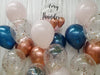 Romantic Navy Rose ~ Bespoke Bubble Balloon Bouquet Set #406