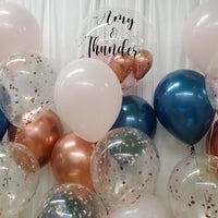 Romantic Navy Rose ~ Bespoke Bubble Balloon Bouquet Set #406