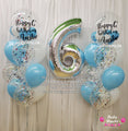 Double Joy ~ Number & Bespoke Bubble Balloon Bouquet Set #678