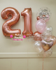 Rosé Whisper ~ Number & Bespoke Bubble Balloon Bouquet Set #622