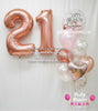 Rosé Whisper ~ Number & Bespoke Bubble Balloon Bouquet Set #622