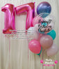 Bright Pink Luxe ~ Jumbo Number & Bespoke Bubble Balloon Bouquet Set #337