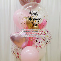 Pink & Gold Marble Party! ~ Bespoke Bubble Balloon Bouquet #346