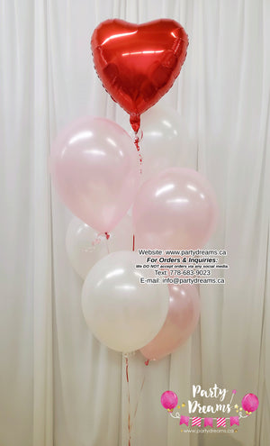 Romantic Pearl Heart ~ Balloon Bouquet #366