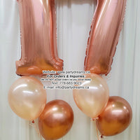 Jumbo Number Birthday Balloon Bouquet Set #300