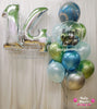 Azure Flux ~ Number & Bespoke Bubble Balloon Bouquet Set #626