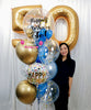 Blue Royale ~ Number & Bespoke Bubble Balloon Bouquet Set #651