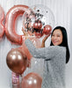 Rosé Radiance ~ Number & Bespoke Bubble Balloon Bouquet Set #38