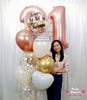 Rosé Harmony ~ Number & Bespoke Bubble Balloon Bouquet Set #624