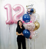 Midnight Muse ~ Number & Bespoke Bubble Balloon Bouquet Set #671