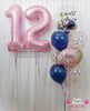 Midnight Muse ~ Number & Bespoke Bubble Balloon Bouquet Set #671