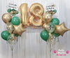Emerald Lumina ~ Number & Bespoke Bubble Balloon Bouquet Set #670