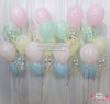"Pastel Bliss Spark" ~ 7 Standard & Confetti Latex Balloon Bouquet #CL12