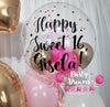 Pink Glow ~ Number & Bespoke Bubble Balloon Bouquet Set #127