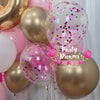 Pink Glow ~ Number & Bespoke Bubble Balloon Bouquet Set #127
