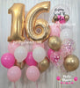 Pink Glow ~ Number & Bespoke Bubble Balloon Bouquet Set #127