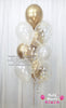 "Golden Pearl" ~ 10 Standard & Confetti Latex Balloon Bouquet #CL15