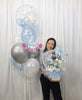Bleu Éclat Symphony ~ Bespoke Flower Balloon Bouquet Set #803