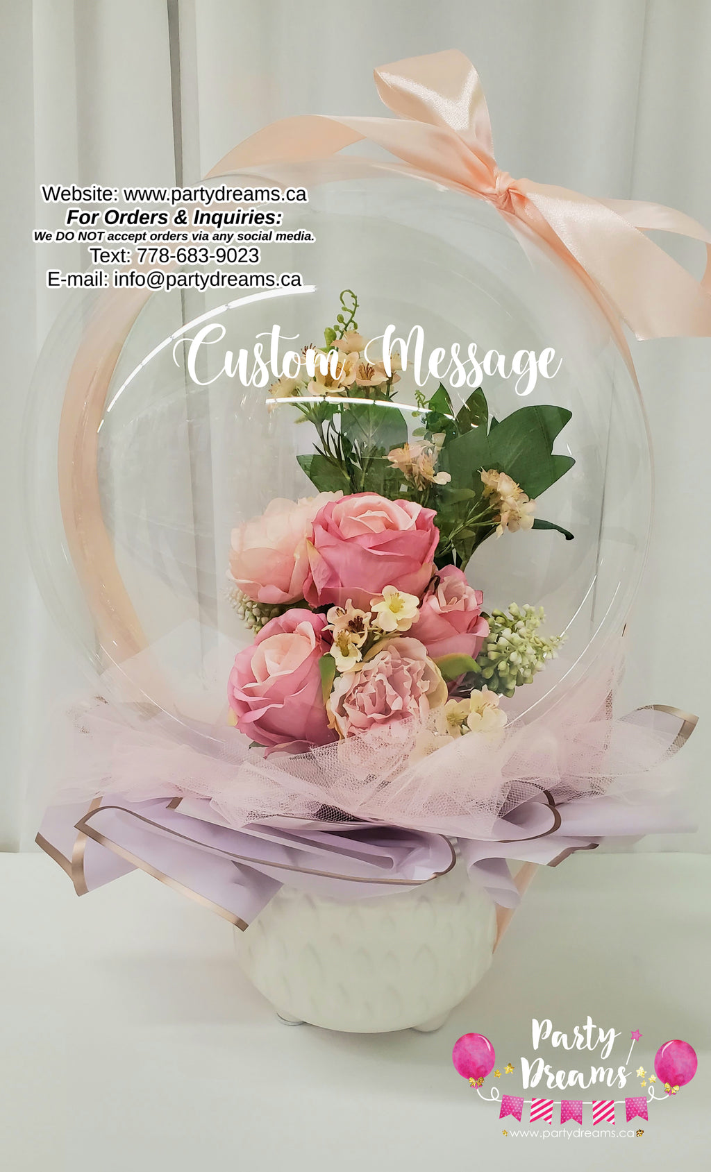 Custom Bespoke Floral Balloon Bouquet #503