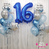 Blue Lumina ~ Number & Bespoke Bubble Balloon Bouquet Set #661
