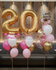 Pink Glow ~ Number & Bespoke Bubble Balloon Bouquet Set #127