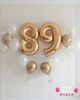 Gold Milestone ~ Number Birthday Confetti Balloon Bouquet Set #276-B