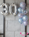 Velour Mist ~ Number & Bespoke Bubble Balloon Bouquet Set #621