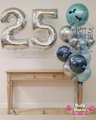 Moonlit Elegance ~ Number & Bespoke Bubble Balloon Bouquet Set #518