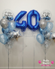 Blue Lumina ~ Number & Bespoke Bubble Balloon Bouquet Set #661