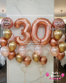 Rosé Glow ~ Rose Gold Number Birthday Balloon Bouquet Set #105