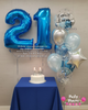 Blue Luxe ~ Number & Bespoke Bubble Balloon Bouquet Set #229