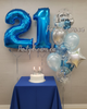 Blue Luxe ~ Number & Bespoke Bubble Balloon Bouquet Set #229