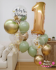 Sage Spark ~ Number & Bespoke Bubble Balloon Bouquet Set #608