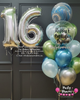 Azure Flux ~ Number & Bespoke Bubble Balloon Bouquet Set #626