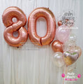 Rosé Whisper ~ Number & Bespoke Bubble Balloon Bouquet Set #622