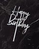 Silver Happy Birthday Cake Topper