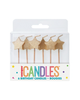 Gold Star Pick Birthday Candles