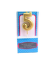 Gold Mini Numeral "5" Candle