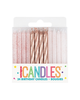 Rose Gold Glitter Assorted Spiral Candles